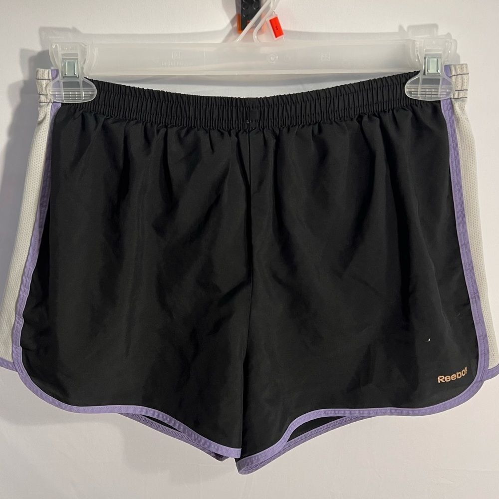 Reebok Lined Running Shorts Medium Black Purple